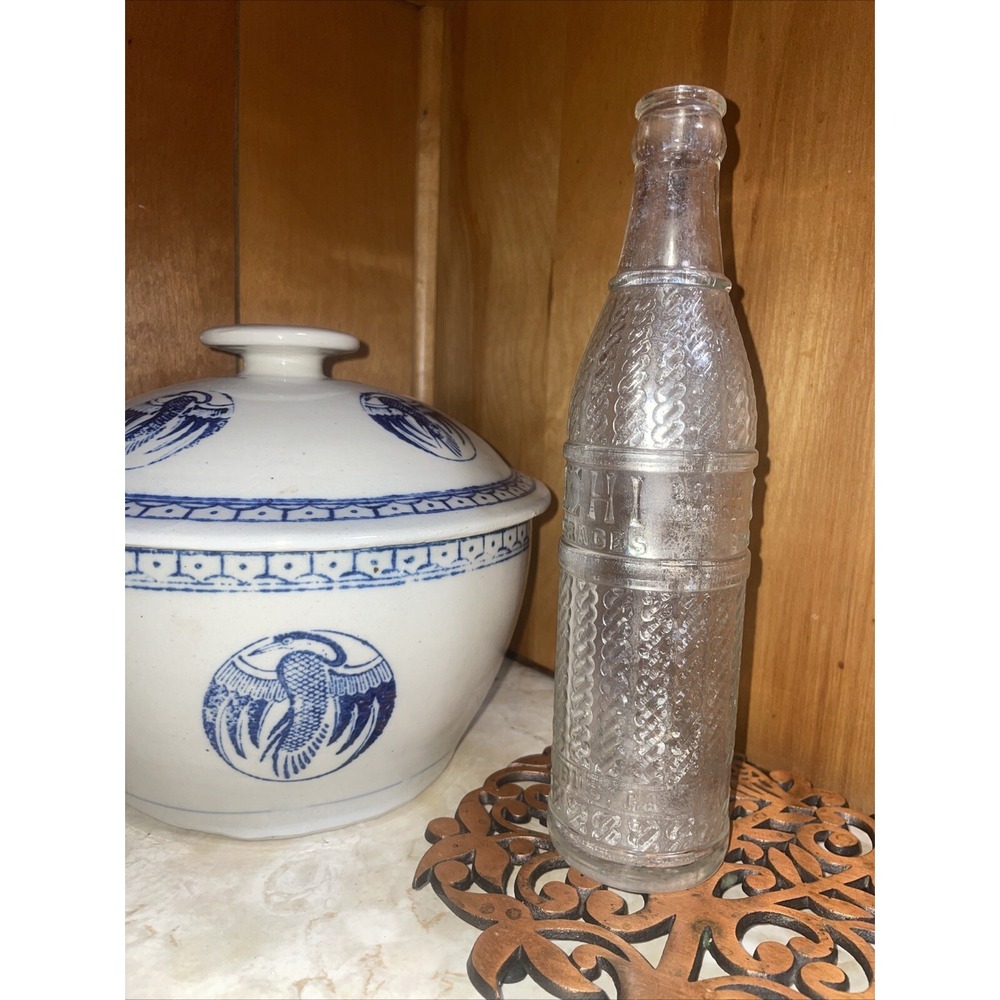 Gorgeous Pearlescent! 1920s Antique Nehi Glass Soda Bottle Columbus GA